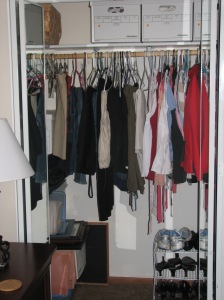 My closet - before you couldn't even see the floor.